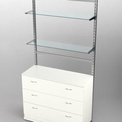 Пристенная торговая система Bazic №9 без задней стенки с тумбой T-13 (1200мм), Белый