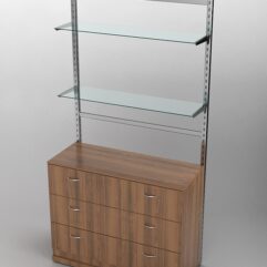 Пристенная торговая система Bazic №9 без задней стенки с тумбой T-13 (1200мм), Орех