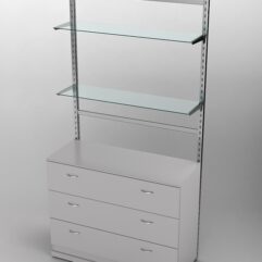 Пристенная торговая система Bazic №9 без задней стенки с тумбой T-13 (1200мм), Серый