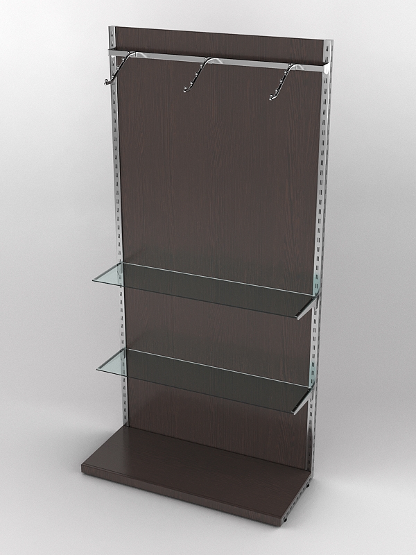 Пристенная торговая система Bazic №6 с задней стенкой (1200мм), Дуб Венге