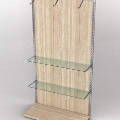 Пристенная торговая система Bazic №6 с задней стенкой (1200мм), Дуб Сонома