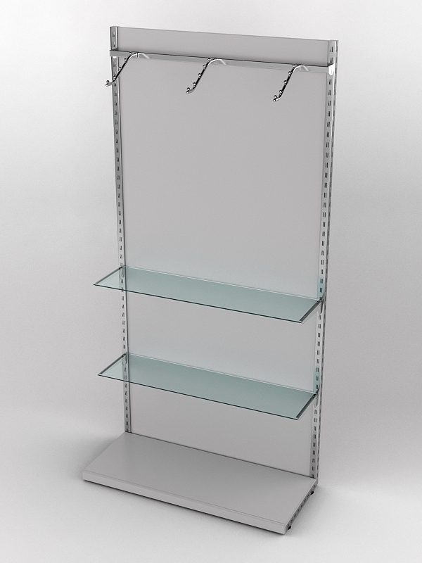 Пристенная торговая система Bazic №6 с задней стенкой (1200мм), Серый