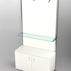 Пристенная торговая система Bazic №6 с задней стенкой и тумбой T-22 (1200мм), Белый