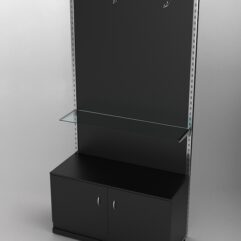 Пристенная торговая система Bazic №6 с задней стенкой и тумбой T-22 (1200мм), Черный