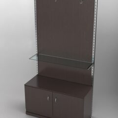 Пристенная торговая система Bazic №6 с задней стенкой и тумбой T-22 (1200мм), Дуб Венге