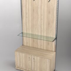 Пристенная торговая система Bazic №6 с задней стенкой и тумбой T-22 (1200мм), Дуб Сонома