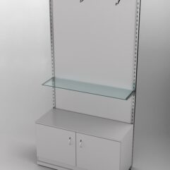 Пристенная торговая система Bazic №6 с задней стенкой и тумбой T-22 (1200мм), Серый