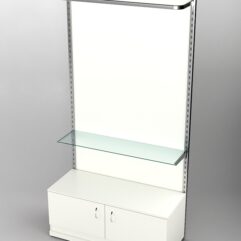 Пристенная торговая система Bazic №7 с задней стенкой и тумбой T-21 (1200мм), Белый