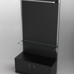 Пристенная торговая система Bazic №7 с задней стенкой и тумбой T-21 (1200мм), Черный