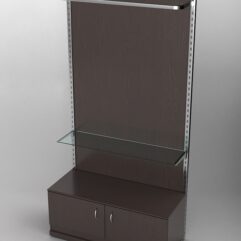 Пристенная торговая система Bazic №7 с задней стенкой и тумбой T-21 (1200мм), Дуб Венге