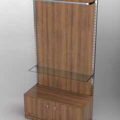 Пристенная торговая система Bazic №7 с задней стенкой и тумбой T-21 (1200мм), Орех