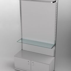 Пристенная торговая система Bazic №7 с задней стенкой и тумбой T-21 (1200мм), Серый