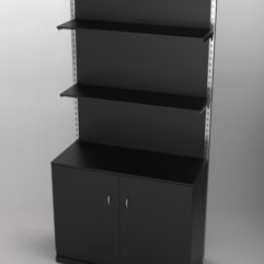 Пристенная торговая система Bazic №8 с задней стенкой и тумбой T-23 (1200мм), Черный