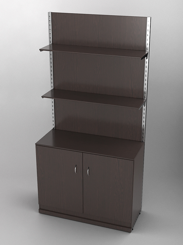 Пристенная торговая система Bazic №8 с задней стенкой и тумбой T-23 (1200мм), Дуб Венге