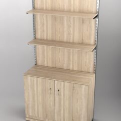 Пристенная торговая система Bazic №8 с задней стенкой и тумбой T-23 (1200мм), Дуб Сонома