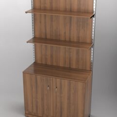 Пристенная торговая система Bazic №8 с задней стенкой и тумбой T-23 (1200мм), Орех