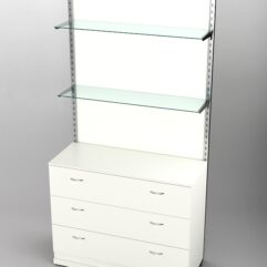 Пристенная торговая система Bazic №9 с задней стенкой и тумбой T-13 (1200мм), Белый