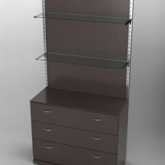 Пристенная торговая система Bazic №9 с задней стенкой и тумбой T-13 (1200мм), Дуб Венге