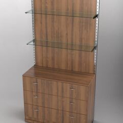 Пристенная торговая система Bazic №9 с задней стенкой и тумбой T-13 (1200мм), Орех