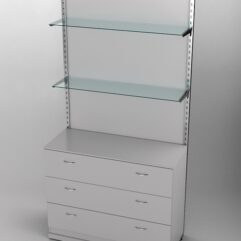 Пристенная торговая система Bazic №9 с задней стенкой и тумбой T-13 (1200мм), Серый