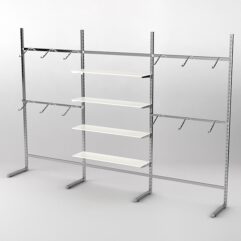 Пристенная торговая система Bazic №3 без задней стенки (3600мм), Белый