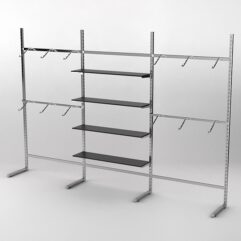 Пристенная торговая система Bazic №3 без задней стенки (3600мм), Черный