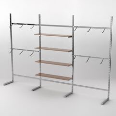 Пристенная торговая система Bazic №3 без задней стенки (3600мм), Орех