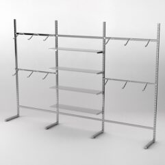 Пристенная торговая система Bazic №3 без задней стенки (3600мм), Серый