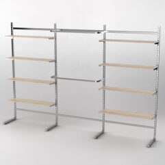 Пристенная торговая система Bazic №5 без задней стенки (3600мм), Дуб Сонома