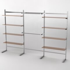 Пристенная торговая система Bazic №5 без задней стенки (3600мм), Орех