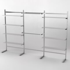 Пристенная торговая система Bazic №5 без задней стенки (3600мм), Серый