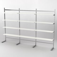 Пристенная торговая система Bazic №7 без задней стенки (3600мм), Белый