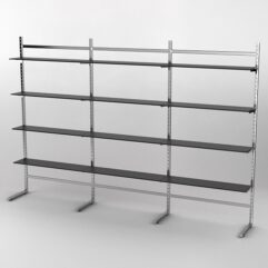 Пристенная торговая система Bazic №7 без задней стенки (3600мм), Черный