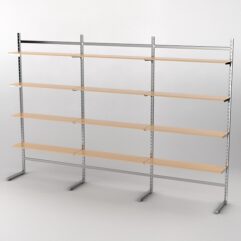 Пристенная торговая система Bazic №7 без задней стенки (3600мм), Дуб Сонома