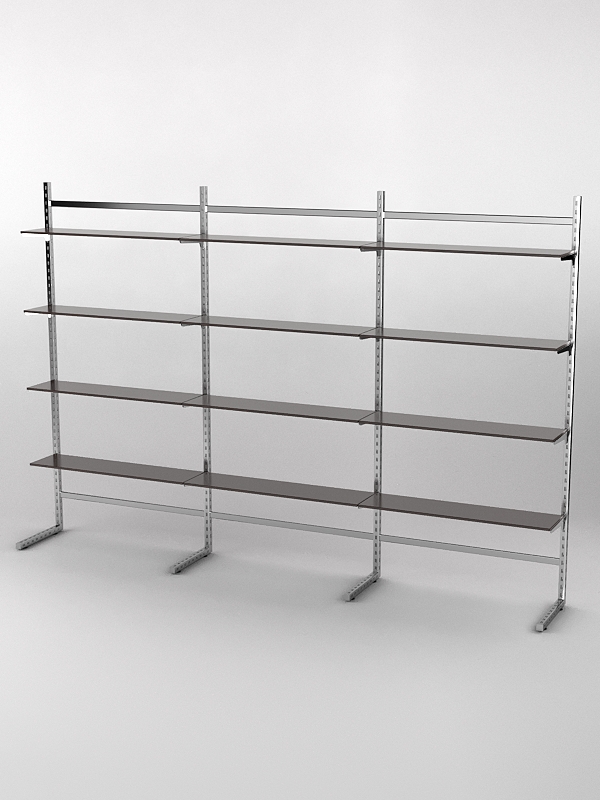 Пристенная торговая система Bazic №7 без задней стенки (3600мм), Дуб Венге