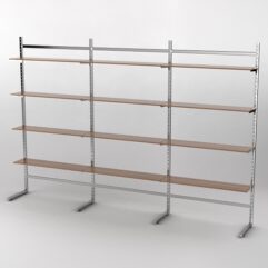 Пристенная торговая система Bazic №7 без задней стенки (3600мм), Орех