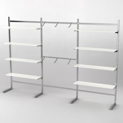 Пристенная торговая система Bazic №9 без задней стенки (3600мм), Белый