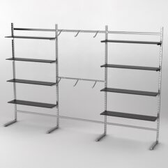 Пристенная торговая система Bazic №9 без задней стенки (3600мм), Черный