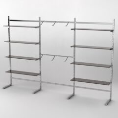 Пристенная торговая система Bazic №9 без задней стенки (3600мм), Дуб Венге