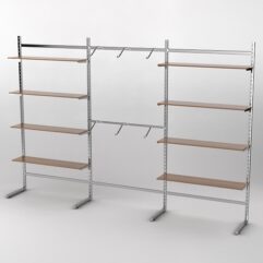 Пристенная торговая система Bazic №9 без задней стенки (3600мм), Орех