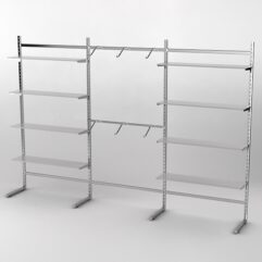 Пристенная торговая система Bazic №9 без задней стенки (3600мм), Серый