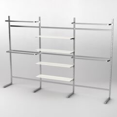 Пристенная торговая система Bazic №11 без задней стенки (3600мм), Белый