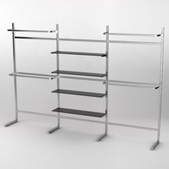 Пристенная торговая система Bazic №11 без задней стенки (3600мм), Черный