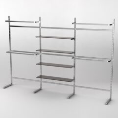 Пристенная торговая система Bazic №11 без задней стенки (3600мм), Дуб Венге