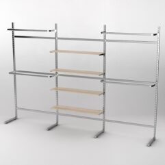 Пристенная торговая система Bazic №11 без задней стенки (3600мм), Дуб Сонома