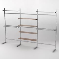 Пристенная торговая система Bazic №11 без задней стенки (3600мм), Орех