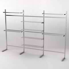 Пристенная торговая система Bazic №11 без задней стенки (3600мм), Серый