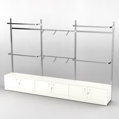 Пристенная торговая система Bazic №1 без задней стенки с тумбами T-21 (3600мм), Белый