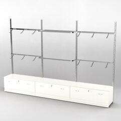 Пристенная торговая система Bazic №2 без задней стенки с тумбами T-11 (3600мм), Белый