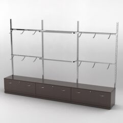 Пристенная торговая система Bazic №2 без задней стенки с тумбами T-11 (3600мм), Дуб Венге